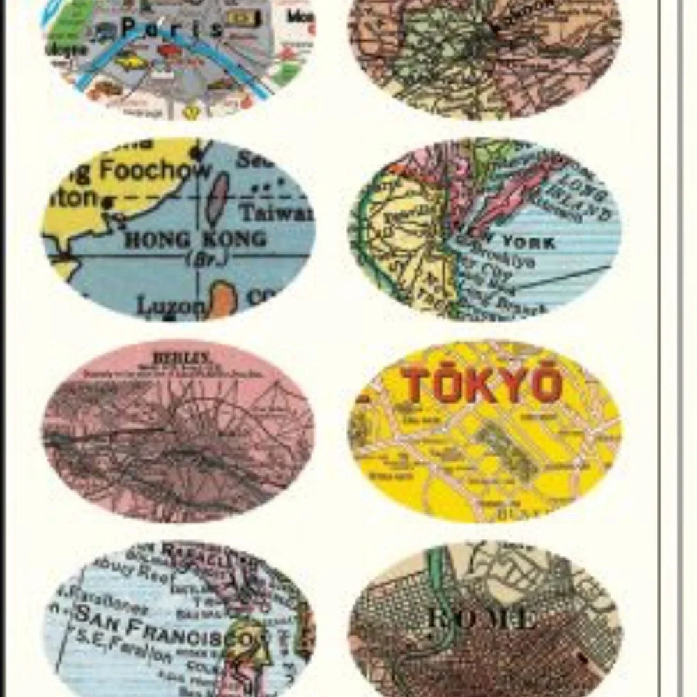 Vintage Maps - Cavallini & Co. Vintage Stickers NEW IN BOX